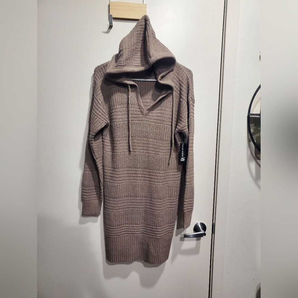Derek Heart Beige Knit Sweater Dress Small NWT